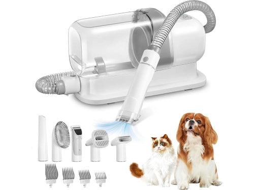 PET GROOMING KIT WITH VACUUM & WIRELESS CLIPPER